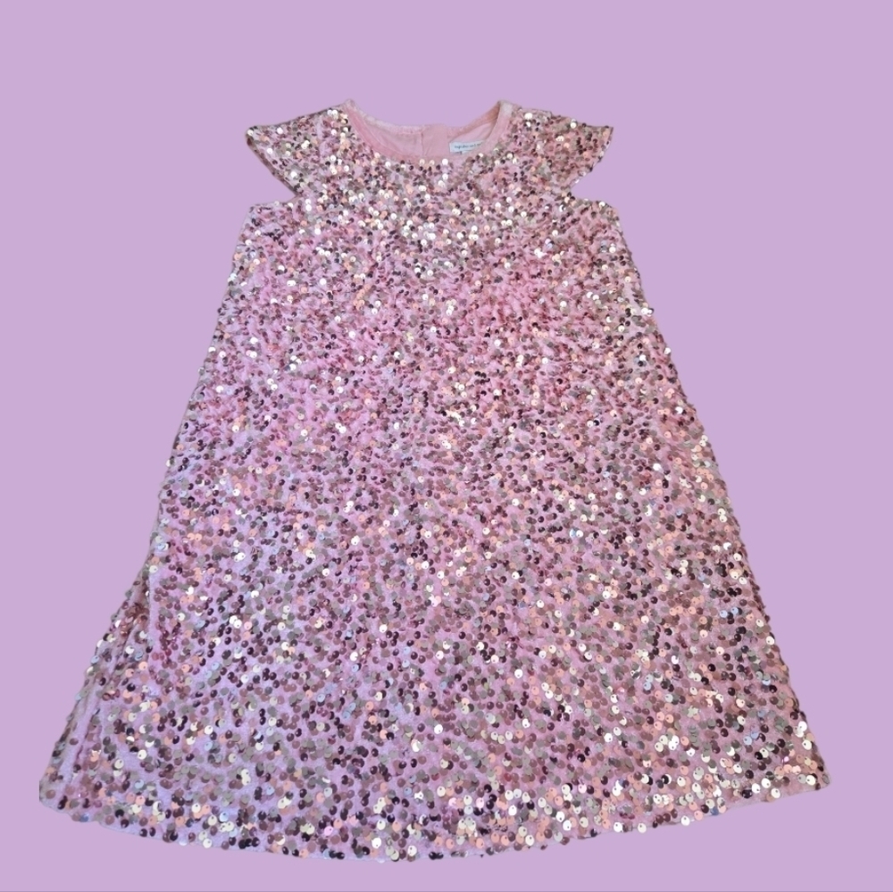 Cupcakes and Cashmere Pink Sequin Dress Girls Size 6 LIKE NEW